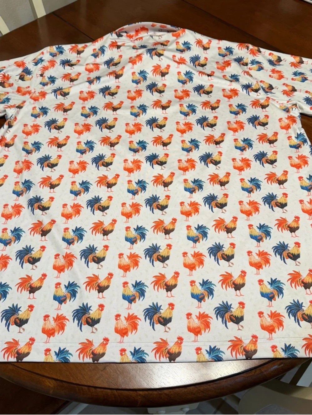 Waggle Polo Shirt Mens 2XL White Cocky Roosters Golf Stretch Outdoor AOP - Picture 7 of 7